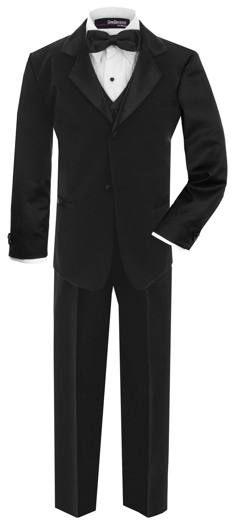 Gino Giovanni GN210 Boy's Formal Dresswear Tuxedo Set Black 14 - Image 1