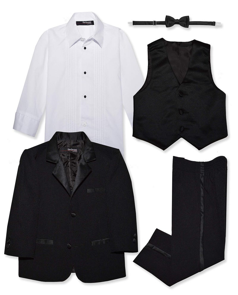 Gino Giovanni GN210 Boy's Formal Dresswear Tuxedo Set Black 14 - Image 3