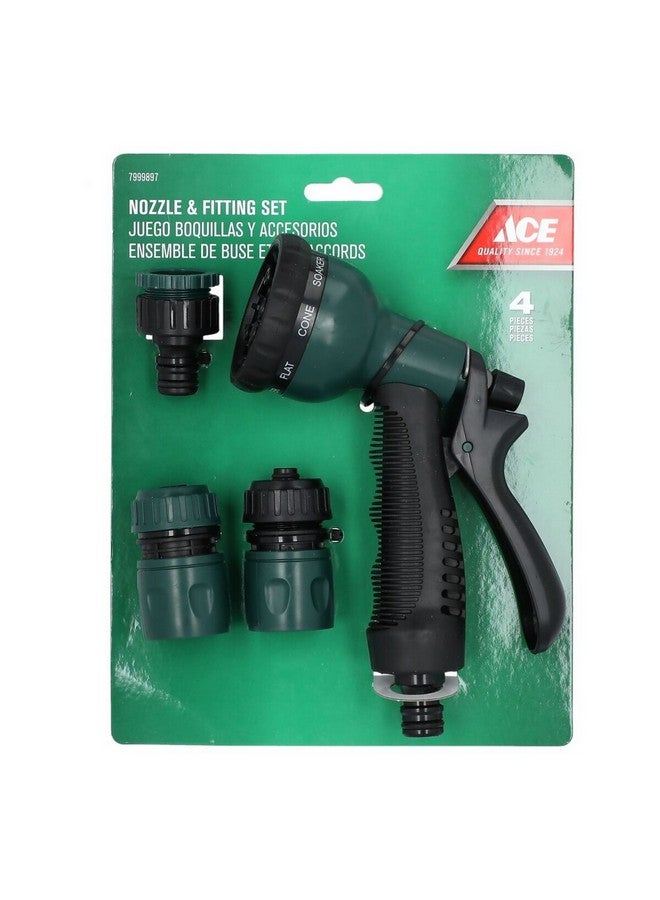 ACE 4-Piece Watering Spray Nozzle and Fitting Set Green and Black 6 x 23 x 18 cm 7999897 - Image 2