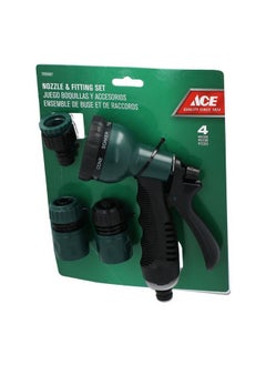 ACE 4-Piece Watering Spray Nozzle and Fitting Set Green and Black 6 x 23 x 18 cm 7999897  - Image 1