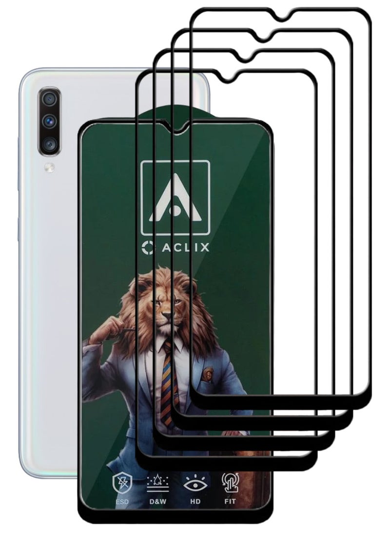 ACLIX 4 Pieces Antistatic ESD Dustproof Premium Quality High Definition Tempered Glass Screen Protector Designed For Samsung Galaxy A70 - Image 1
