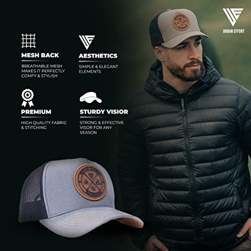 Urban Effort Mesh Back Cap - for Men and Women Baseball Hat 5-Panel Trucker Hat - Great Snapback Closure for Hunting & Hiking (Gray) - Image 3