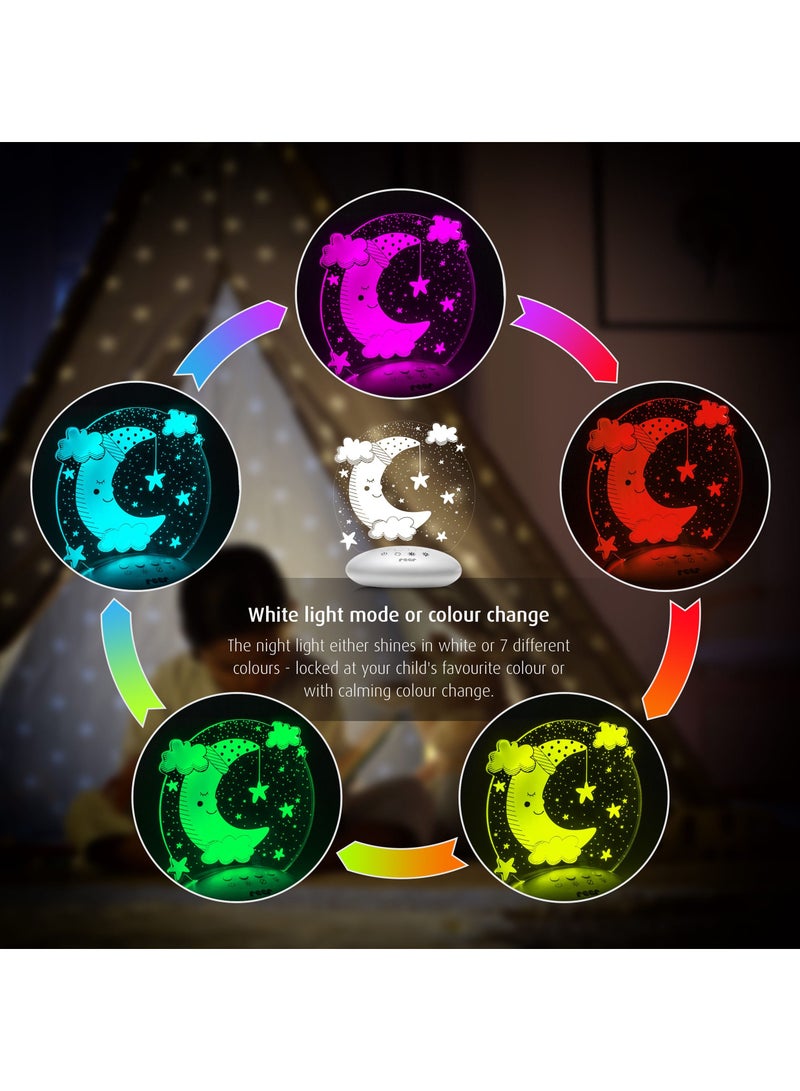 REER ColorLumy Moon calming light, "Moon" Night Light For Children With Acrylic Glass, Color Change, Three Brightness Levels - Image 4