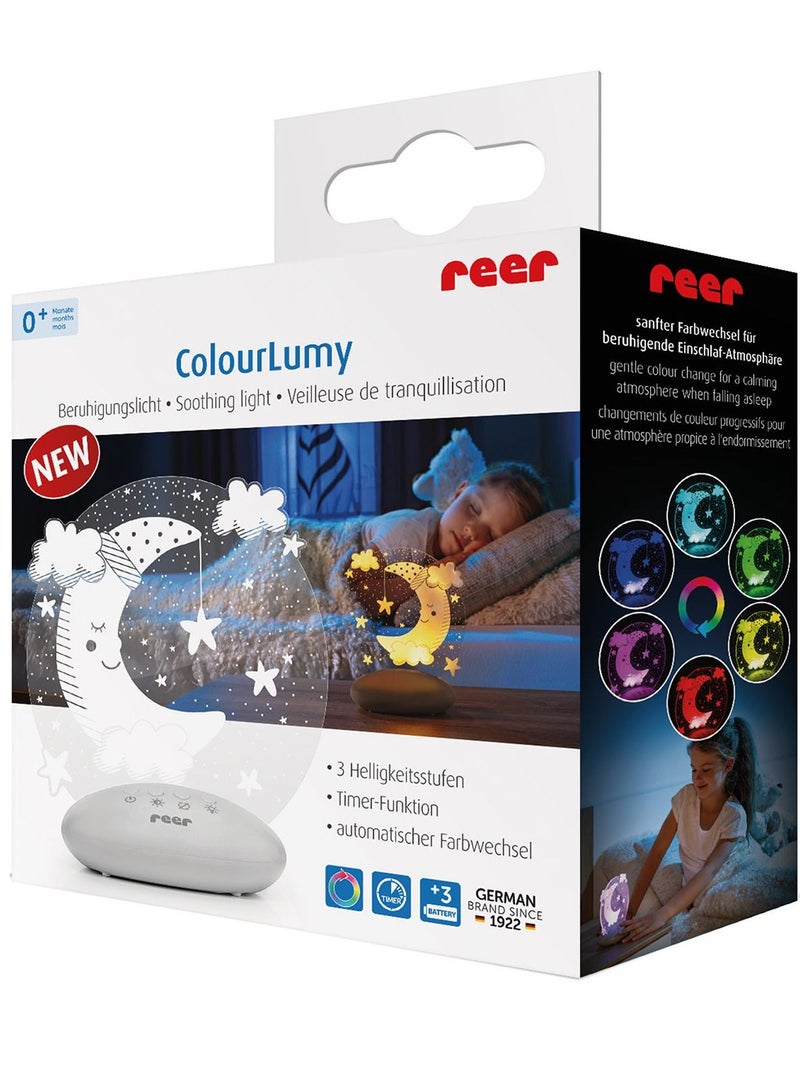 REER ColorLumy Moon calming light, "Moon" Night Light For Children With Acrylic Glass, Color Change, Three Brightness Levels - Image 1
