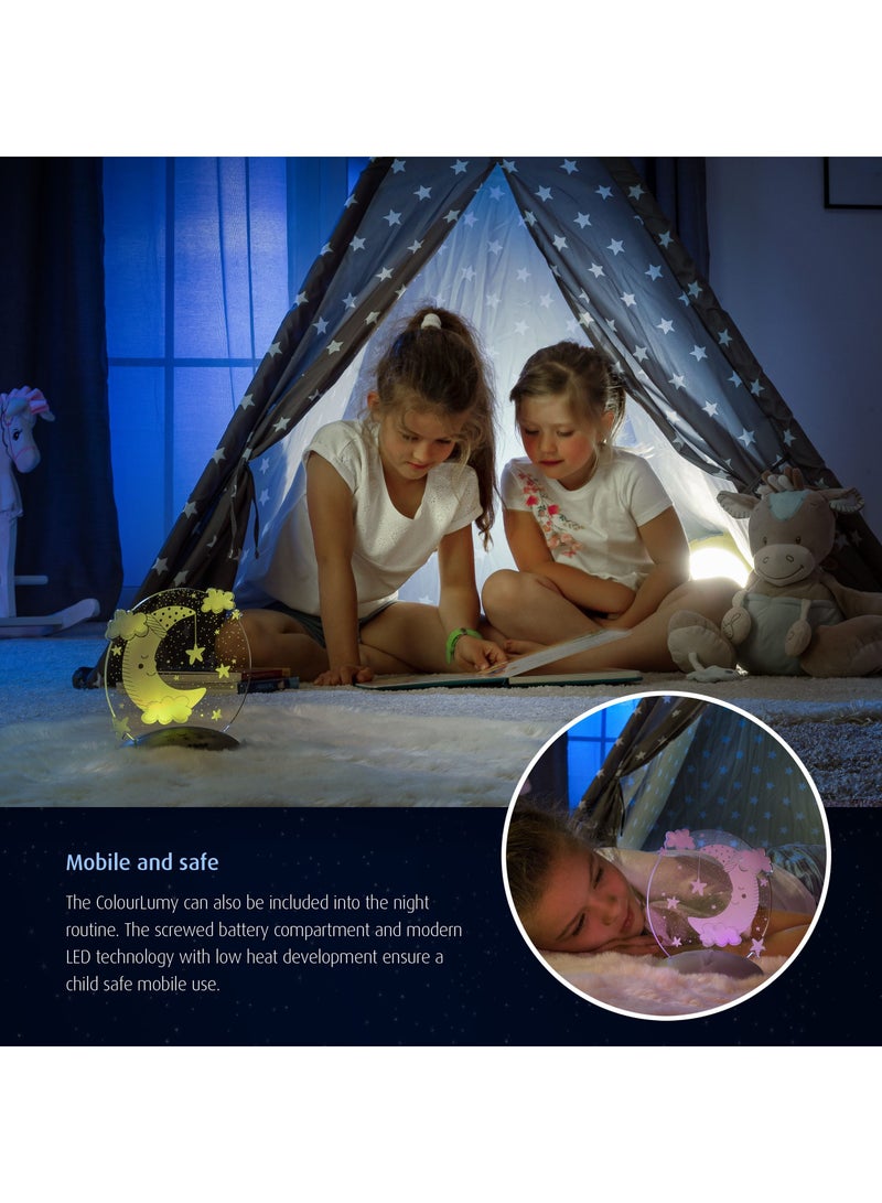 REER ColorLumy Moon calming light, "Moon" Night Light For Children With Acrylic Glass, Color Change, Three Brightness Levels - Image 3