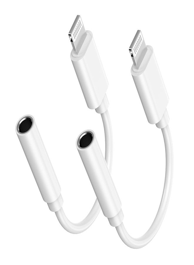 esbeecables [Apple MFi Certified] Apple Lightning to 3.5 mm Headphone Jack Adapter for iPhone, 2 Pack iPhone 3.5mm Aux Audio Adapter Converter Cable Dongle Compatible for iPhone 14 13 12 11 Pro Max XS XR X 8 7 6 - Image 1