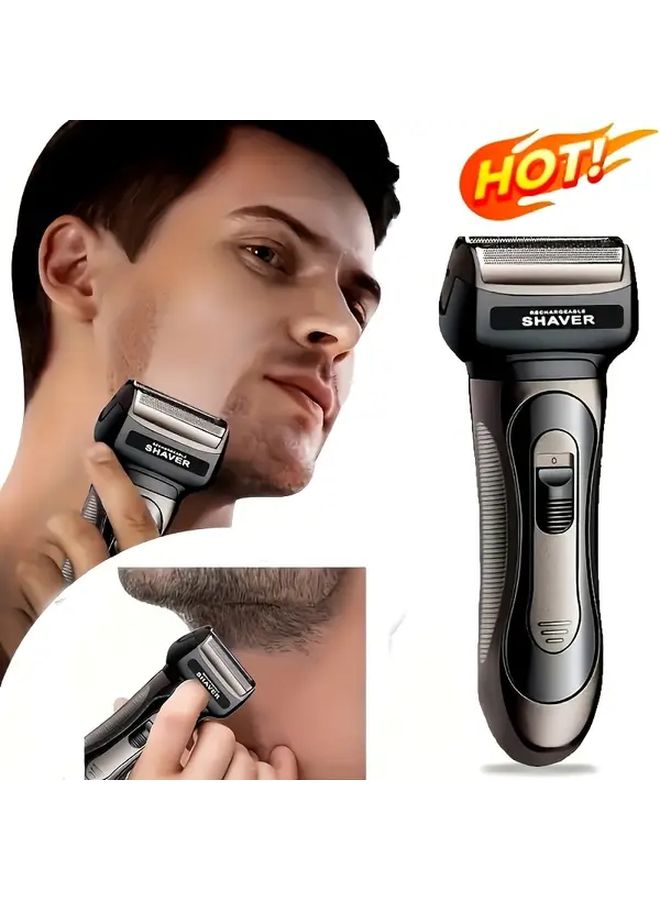 Men 3 in 1 Cordless Shaver Kit with USB Fast Recharge 600mAh Battery Black Razor Ergonomic Handle Compact Travel Friendly Design Sharp Blades Efficient Motor Smooth Shave - Image 3
