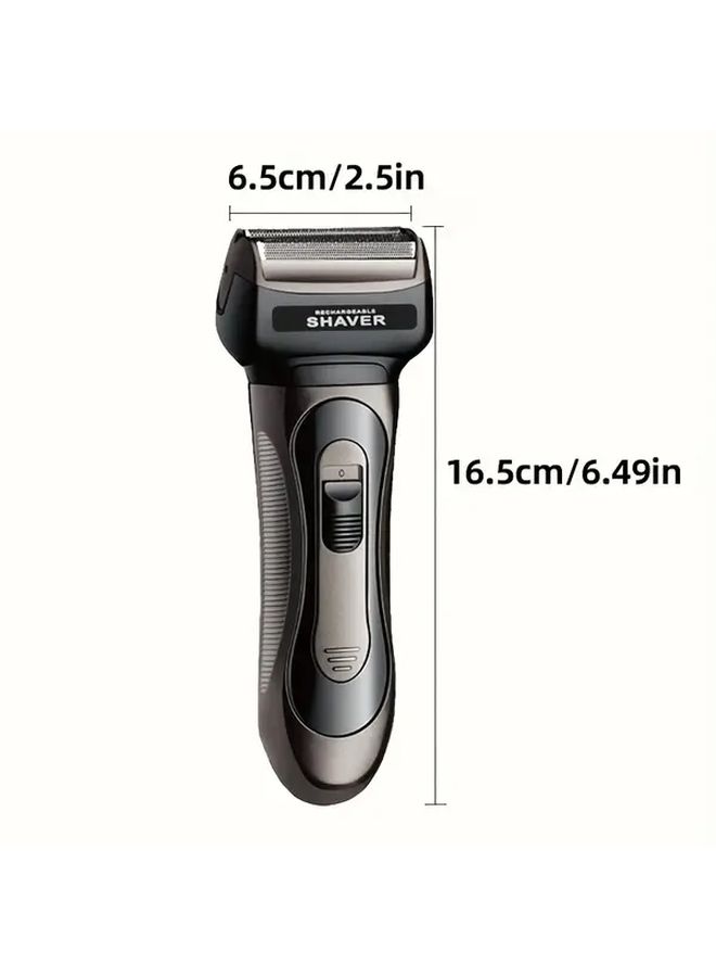 Men 3 in 1 Cordless Shaver Kit with USB Fast Recharge 600mAh Battery Black Razor Ergonomic Handle Compact Travel Friendly Design Sharp Blades Efficient Motor Smooth Shave - Image 2