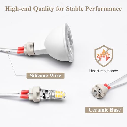 DiCUNO G4, GU5.3 Bi-Pin Ceramic Base Socket, MR16, MR11 Halogen Incandescent LED Bulb Holder Wire Connector (6pcs) - Image 5