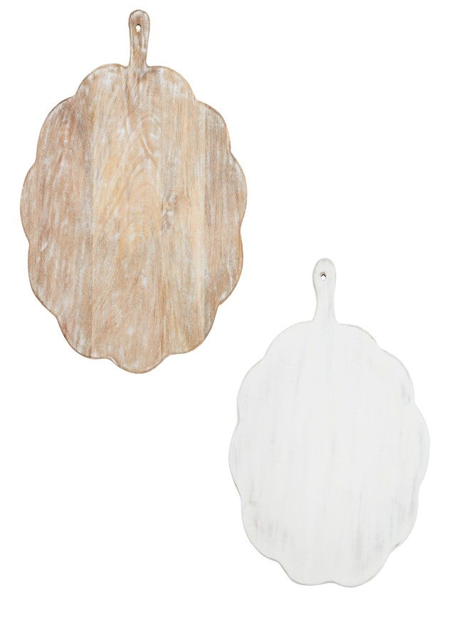 Mud Pie Scalloped Wood Board, Small; 19" X 16" - Image 4
