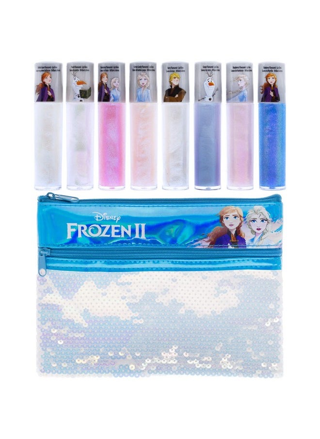 TOWNLEY GIRL - Disney Frozen 2 Anna And Elsa Lip Gloss Set With Sequin Bag, Ages 3+ (9 Pcs) - Image 1