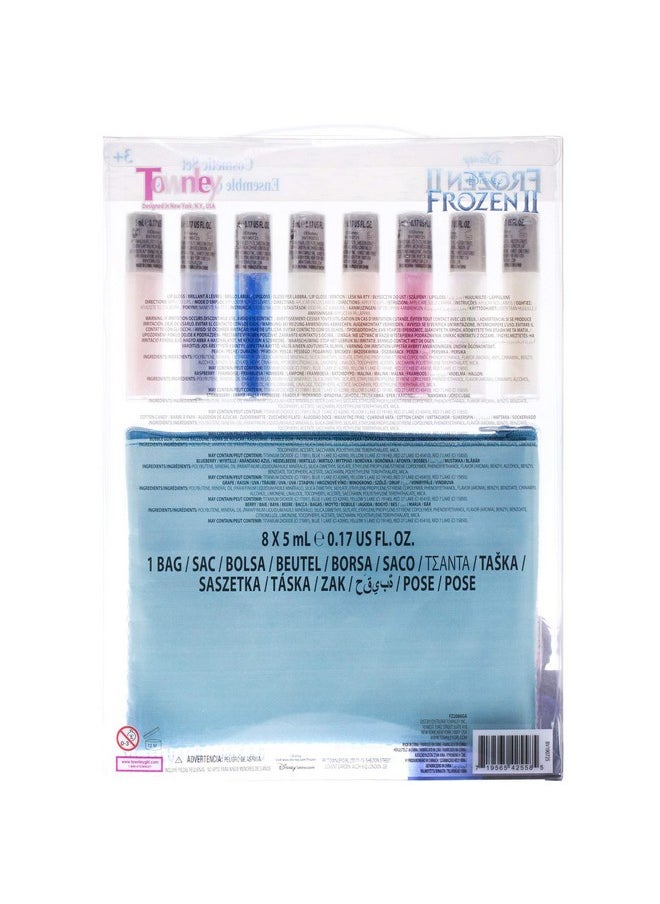 TOWNLEY GIRL - Disney Frozen 2 Anna And Elsa Lip Gloss Set With Sequin Bag, Ages 3+ (9 Pcs) - Image 1