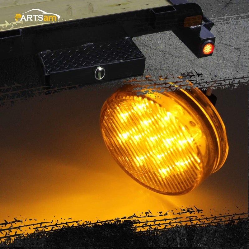 Partsam 10pcs 2.5" Round Amber LED Side Marker Lights with 13 Diodes - Image 3