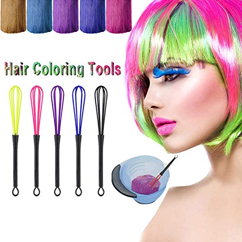 GOTOTOP 5 PCS Plastic Salon Barber Hairdressing Hair Color Dye Cream Whisk Kitchen Balloon Whisk Mixer Stirrer Tools - Image 2