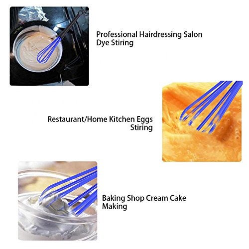 GOTOTOP 5 PCS Plastic Salon Barber Hairdressing Hair Color Dye Cream Whisk Kitchen Balloon Whisk Mixer Stirrer Tools - Image 5