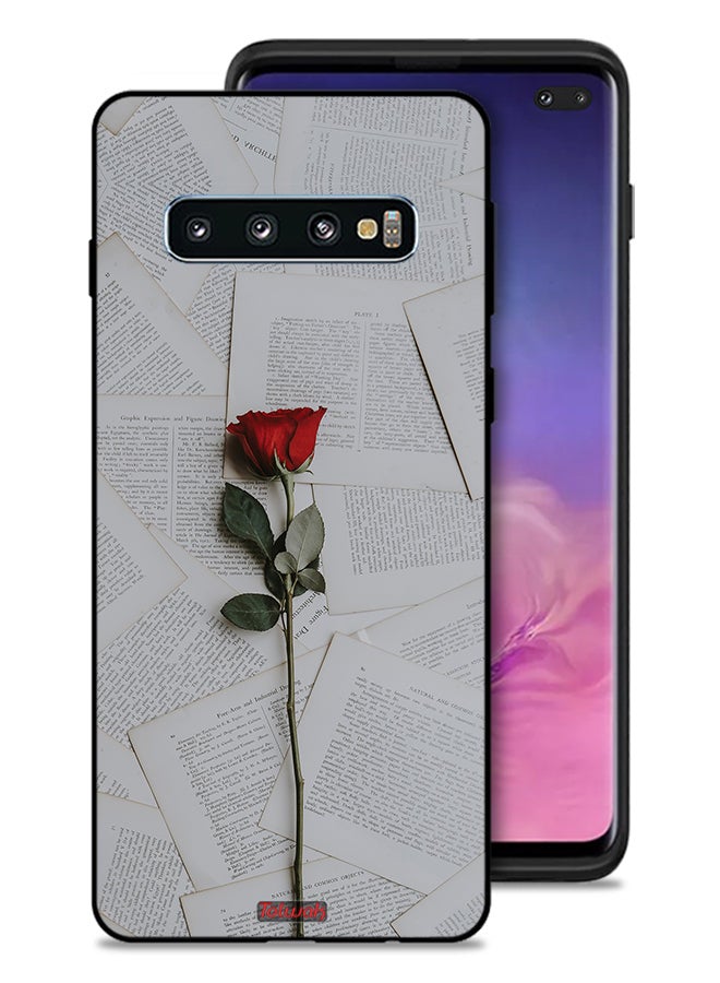 Tolwak Samsung Galaxy S10 Plus Protective Case Cover Rose On Papers - Image 1