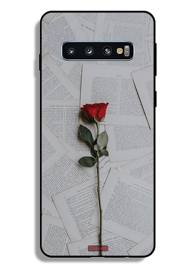Tolwak Samsung Galaxy S10 Plus Protective Case Cover Rose On Papers - Image 2