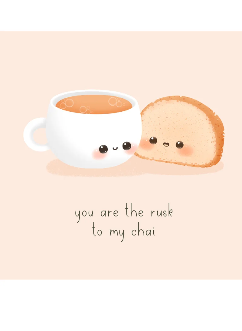 Peacock Supplies Food Couples Greeting Card Chai And Rusk