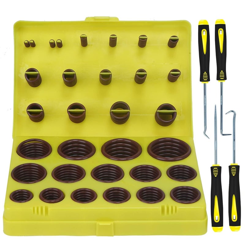 ZDBB 382 PCS SAE FKM Viton O Ring Assortment Kit 30 Sizes Fluorocarbon Oring for Aviation Car Engines Cylinders Hydraulic Plumbing Various Industrial Chemical High Temperature and Oil Resistance - Image 1