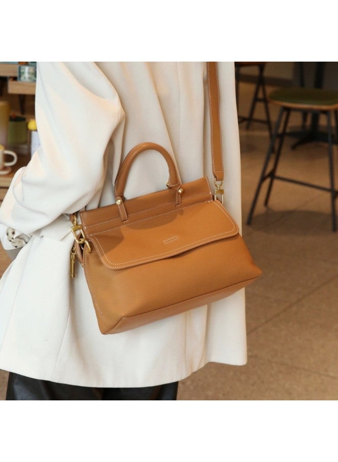 Layer Cowhide Bag Women's  New Leather Women's Bag Crossbody Messenger Bag Commuter Large Capacity Shoulder Briefcase - Image 2