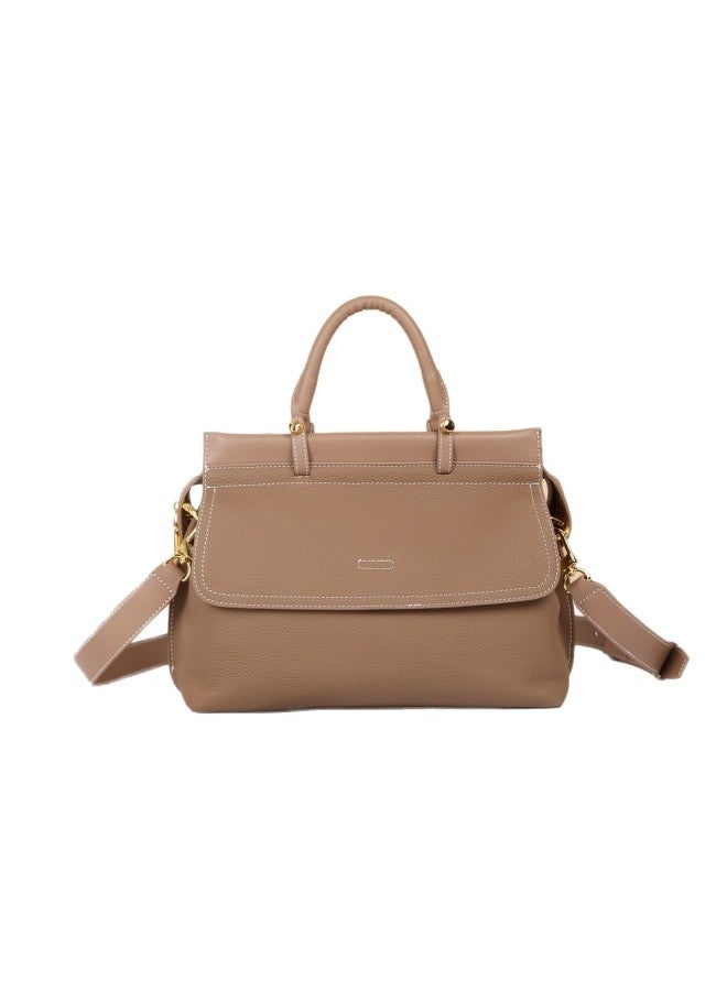 Layer Cowhide Bag Women's  New Leather Women's Bag Crossbody Messenger Bag Commuter Large Capacity Shoulder Briefcase - Image 5