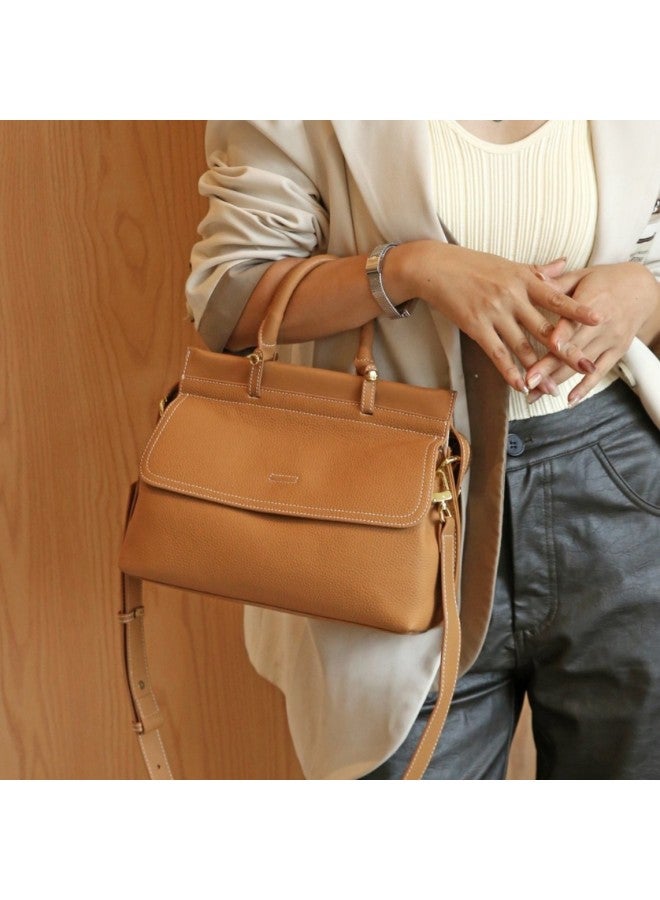 Layer Cowhide Bag Women's  New Leather Women's Bag Crossbody Messenger Bag Commuter Large Capacity Shoulder Briefcase - Image 3