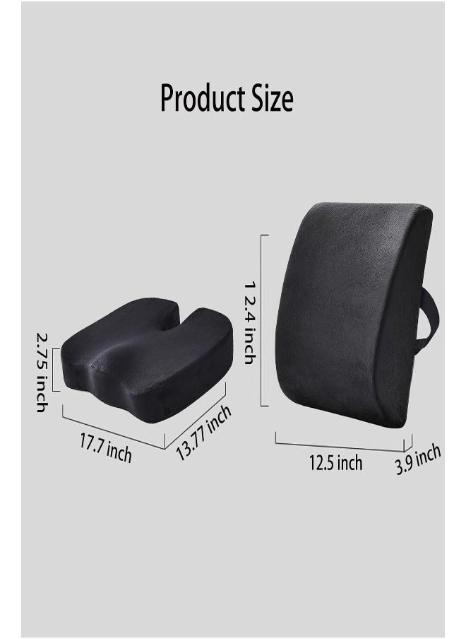 XVersion - Non Slip Orthopedic Memory Foam Coccyx Cushion and Back Seat for Tailbone and Lumber Pain - Image 1