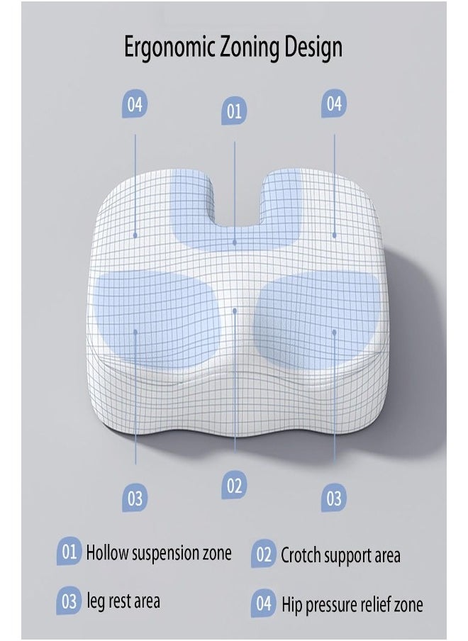XVersion - Non Slip Orthopedic Memory Foam Coccyx Cushion and Back Seat for Tailbone and Lumber Pain - Image 1