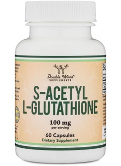 Double Wood Supplements S-Acetyl L-Glutathione Capsules - 100mg, 60 Count (Acetylated Glutathione Antioxidant - More Absorbable Than Glutathione and Liposomal Glutathione, Non-GMO and Gluten Free) by Double Wood  - Image 1
