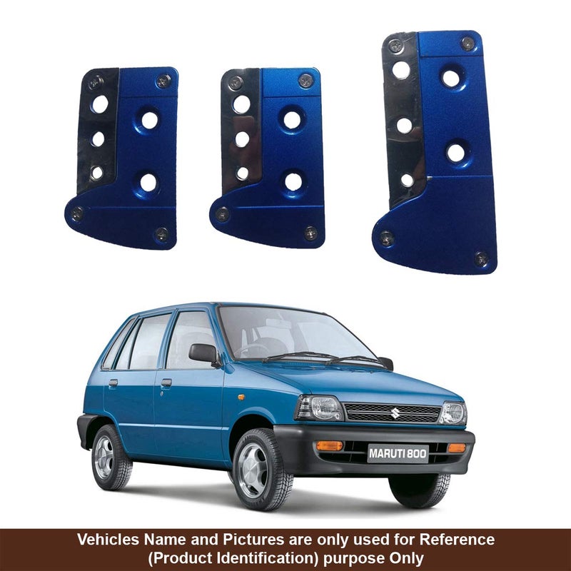 Oshotto 3 Pcs Non-Slip Manual CS-036 Car Pedals Kit Pad Covers Set Compatible with Maruti Suzuki 800 (Blue) - Image 1