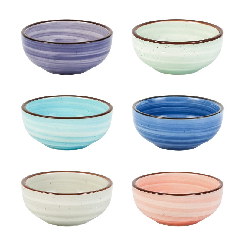 Selamica Selamica Ceramic Dipping Bowls 27 Oz Soy Sauce Dish Set 3 inch Small Dip Bowl for Side Dish Appetizers Set of 6 Gradient Color