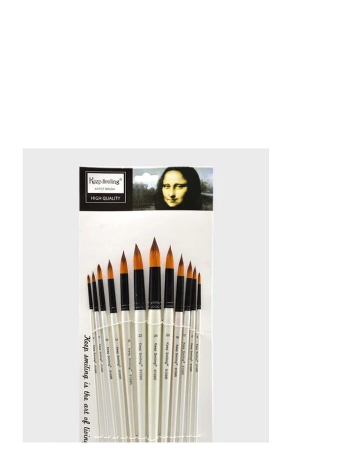 Keep Smiling Keep Smiling Brush (Long Handel Round Brush Set of 12)  - Image 3