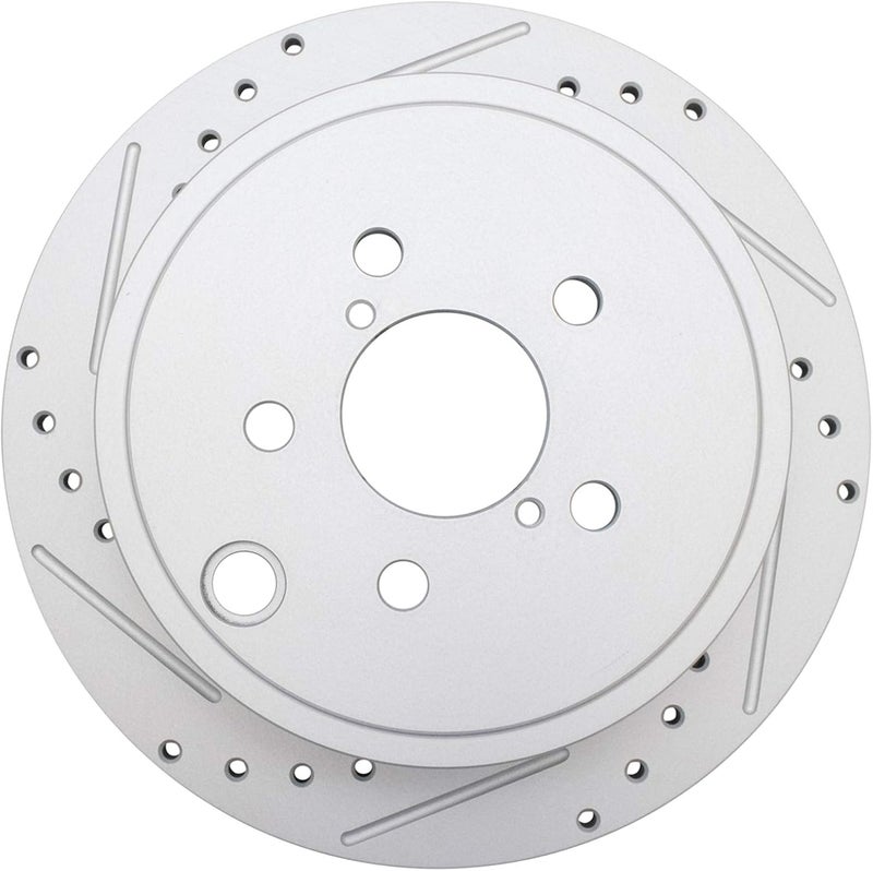 TRQ Rear Performance Brake Rotors Set Premium G-Coated Cross Drilled & Slotted Compatible with 2013-2015 Subaru BRZ 2009-2013 Forester 2008-2014 Impreza 2010-2014 Legacy Outback - Image 5