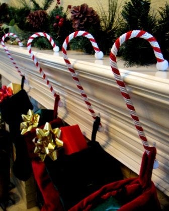 Haute Decor candy cane Stocking Holder (classic Red & White  4-Pack) - Lightweight christmas Stocking Hanger  Holds up to 10 pounds - Image 3