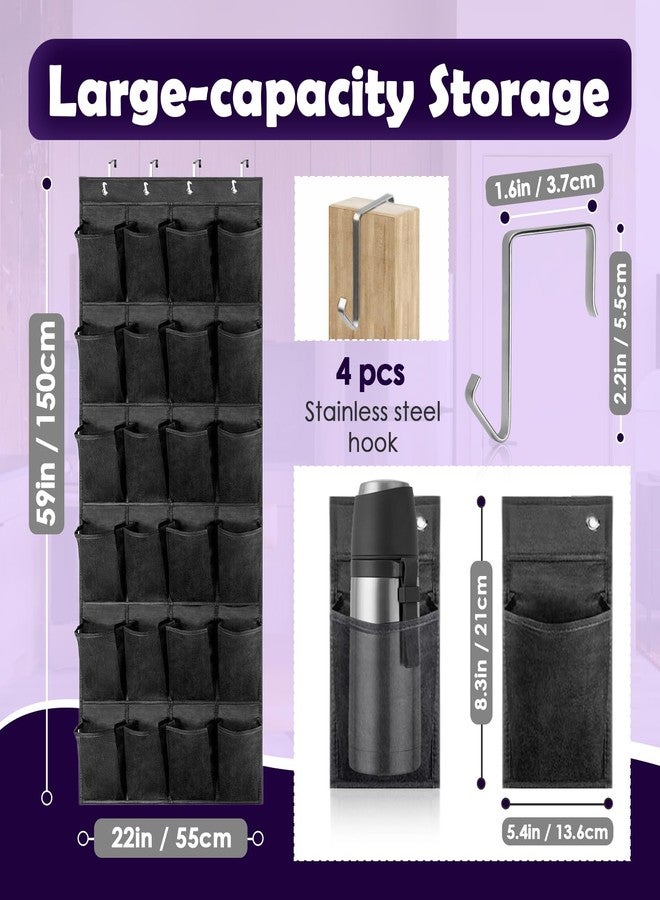 chaseroad Over The Door Water Bottle Organizer for Stanley, Multi-Functional 24 Pockets Water Bottle Organizer for Door, Foldable Wall-Mounted Design, Over The Door Cup Holder for Kitchens and RV - Image 3