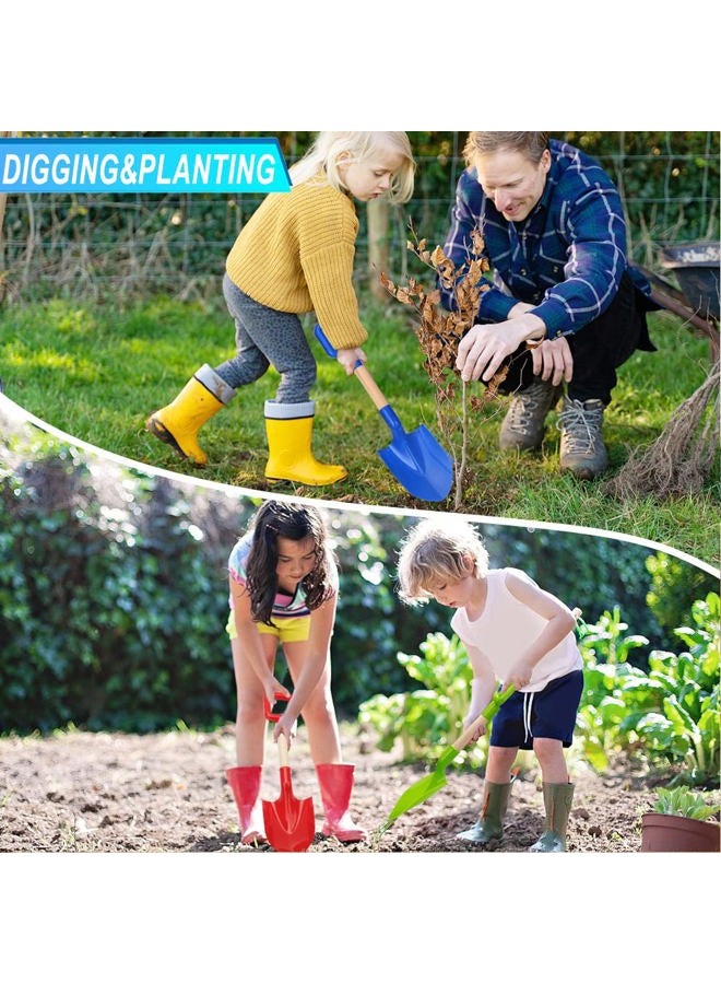 Anzmtosn 16" Kids Beach Spades Sand Shovels Toys Gardening Tools Kit Sandbox Sturdy Scoop Durable Wood Handle ABS Plastic Spade for Garden Sand Snow Backyard Summer Kids Adults 3 Pack- Blue&Green&Red - Image 4