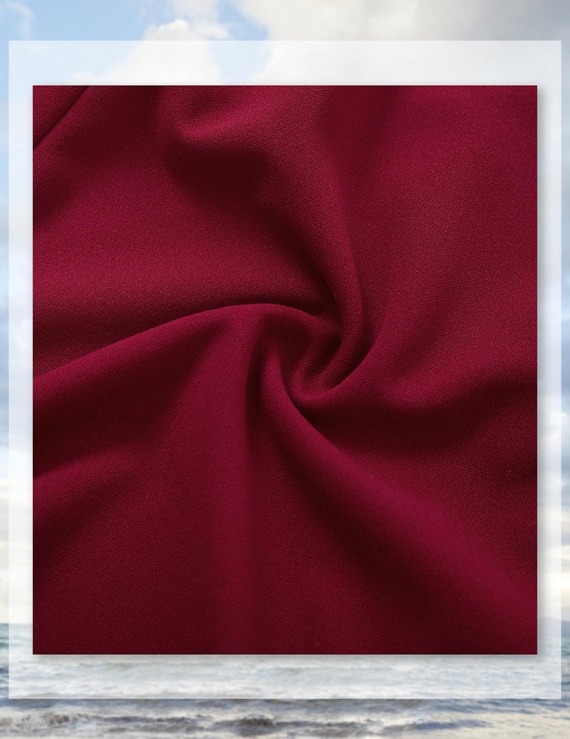 DRESSTELLS Christmas Holiday Party Dress for Women, Winter Wedding Guest Cocktail Formal Dresses 3/4 Long Sleeve Mother of Bride Bridesmaid Eveing Gown Gala Porm Tea Aline Swing, Burgundy L - Image 5