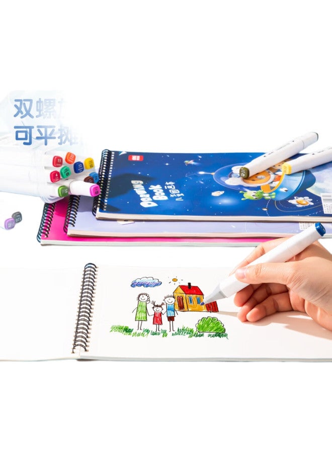 Deli (Deli) Deli (Deli) 2 Packs Of 30 Sheets, 60 Sheets Total, Drawing Books, Art Books, Sketchbooks, Doodle Books, Children'S Hand-Drawn Books, 195*280 Drawing Pad, Student Back-To Gift - Image 1