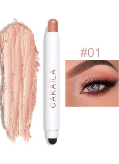 CAKAILA Vibrant Shimmer Eyeshadow Stick - 2-in-1 Creamy Eye Brightener & Highlighter with Soft, Smooth, Easy-to-Apply Formula for Music Festival, Party, and Everyday Use - Long-Lasting, Water-Resistant, and Cruelty-Free 01  - Image 1