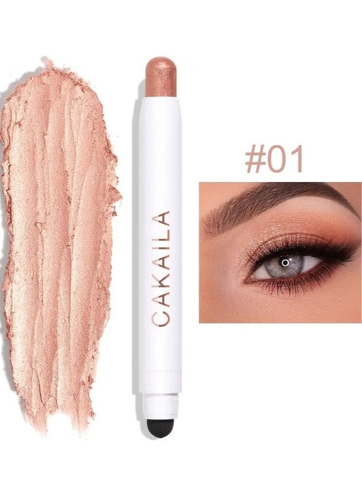 CAKAILA - Vibrant Shimmer Eyeshadow Stick - 2-in-1 Creamy Eye Brightener & Highlighter with Soft, Smooth, Easy-to-Apply Formula for Music Festival, Party, and Everyday Use - Long-Lasting, Water-Resistant, and Cruelty-Free 01 - Image 1