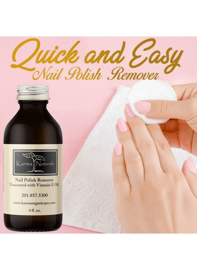 karma organic - Natural Nail Polish Remover Unscented With Vitamin E Oil Non Toxic Vegan Cruelty Free Acetone Free Nails Strengthener For Fingernails 4 Fl. Oz. - Image 1