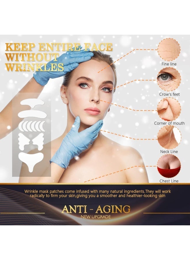 Tazweeq Neck Wrinkle Patches, Reusable Silicone Material, for Chest, Forehead, Under Eye, Neck & Nasolabial Folds, Anti-Wrinkle Pads for Firming, Smoothing Fine Lines, Anti-Aging Skincare, 11 Pcs - Image 4