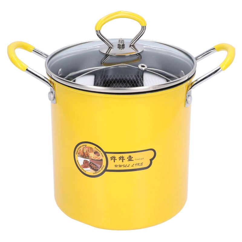 Acouto Deep Fryer Casserole, 3L Mini Stainless Steel Fryer Casserole Japanese Frying Pan with Oil Filter Rack Lid Tempura Fryer Pot for Home Kitchen - Image 1