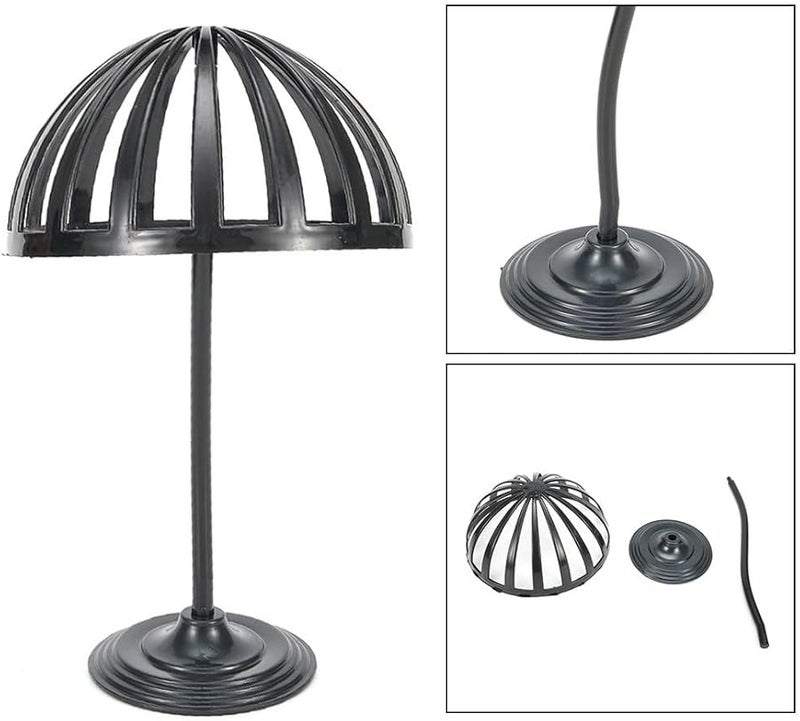Adjustable Wig And Hat Stand Holder Display Rack With Base Black - Image 5