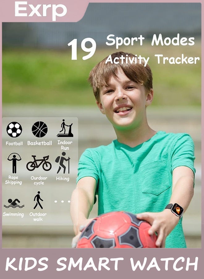 Exrp Kids Smart Watch for Girls Boys,Fitness Tracker with Heart Rate Sleep Monitor,19 Sport Modes Activity Tracker with Pedometer Steps Calories Counter,Waterproof Alarm Clock Kids Gift (Pink), USB - Image 2