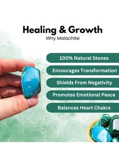 Plus Value Plus Value Malachite Tumbled Stone Pebbles Reiki Healing Crystal Aura Chakra 200grams Basket  - Image 3