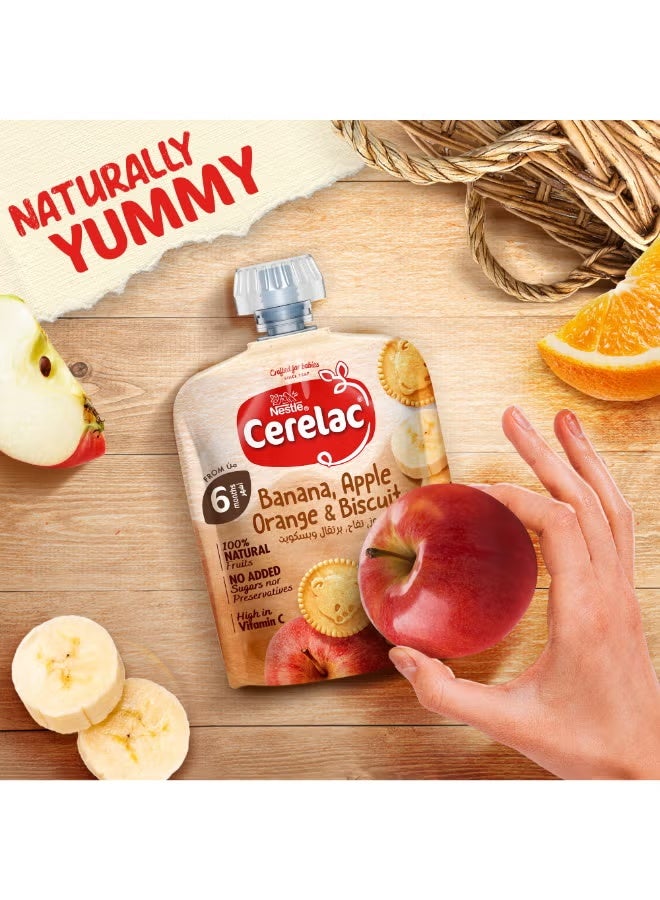 Cerelac Banana, Apple, Orange And Biscuit Pouch Puree 90grams - Image 2