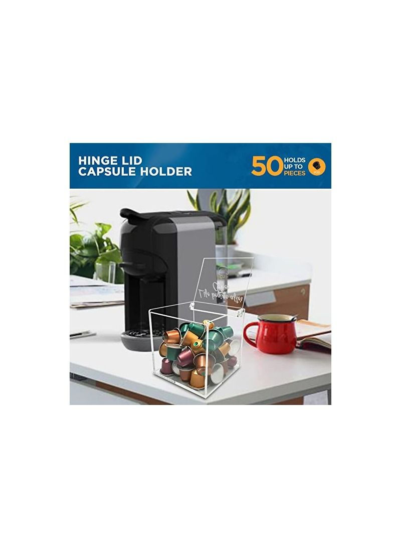 Creative Planet coffee pods holder for Nespresso vertuo keurig k cups capsules, designer acrylic coffee bar accessories for your coffee station (Life Begins After Coffee) - Image 3