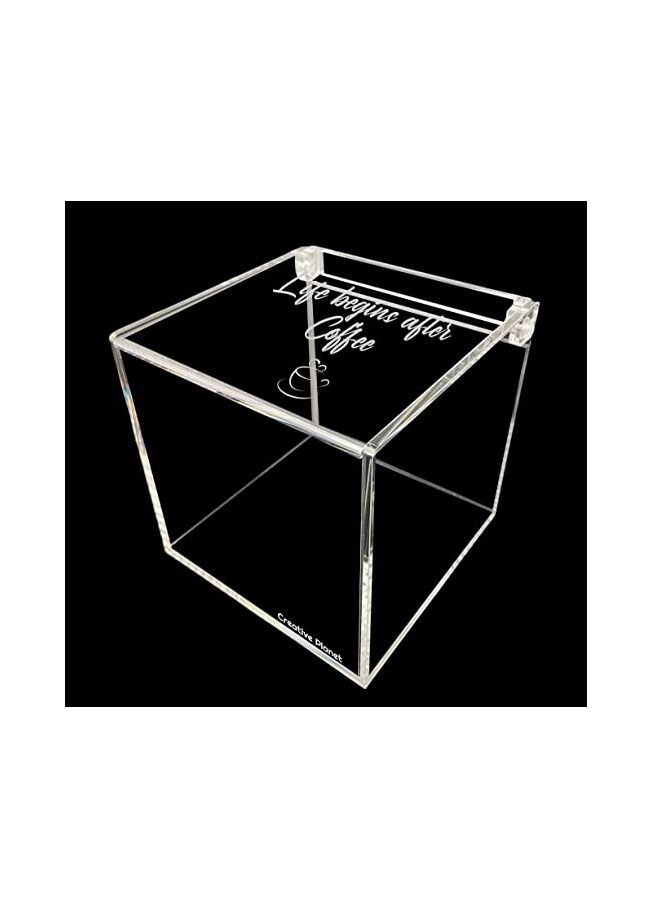 Creative Planet coffee pods holder for Nespresso vertuo keurig k cups capsules, designer acrylic coffee bar accessories for your coffee station (Life Begins After Coffee) - Image 2