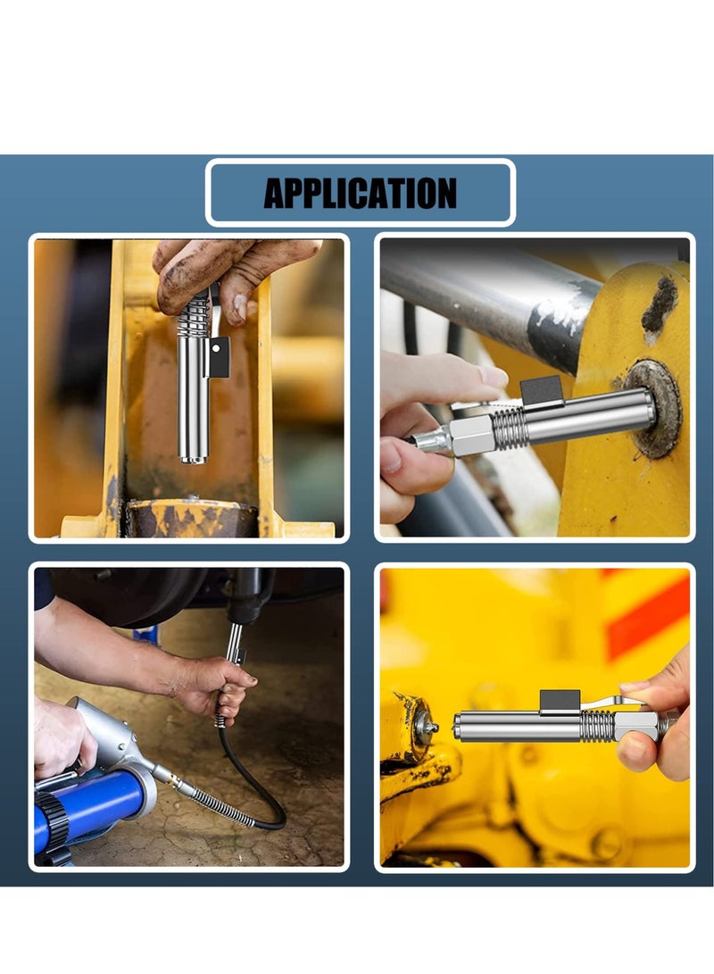 Excefore Grease Gun Coupler, Grease Gun Tip with 6 Thickened Jaws Compatible with All Grease Guns 1/8" NPT Grease Gun Fittings. 12000 PSI High Pressure Grease Fittings, Long-Lasting rebuildable Tool - Image 2